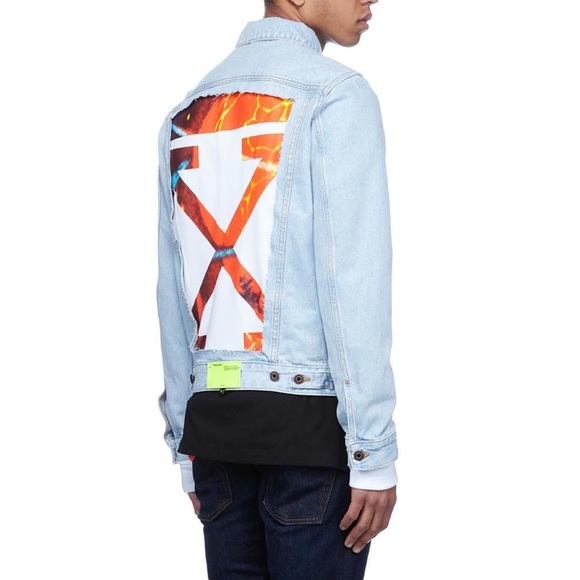 Off-white Off-White Printed Logo Denim Jacket Sz S
